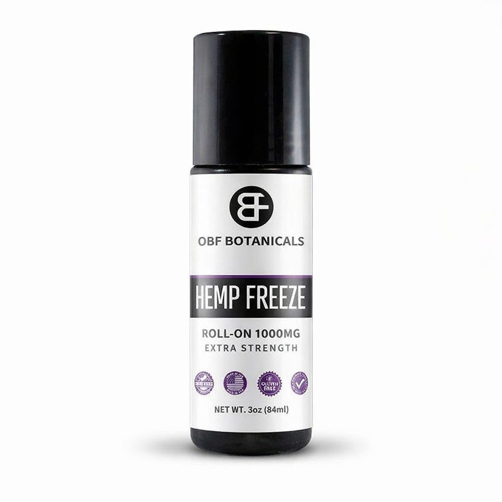 OBF Botanicals Hemp Roll On 3 Oz Instant Effect Topical Pain Relief Hemp Extract and Menthol Concentrated Roll On for Aching Muscles, Joint Relief, Ligaments - 1000mg OBF Botanicals uk supplements