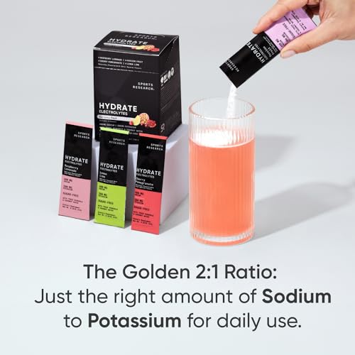 Sports Research Hydrate Electrolytes Powder Packets - Sugar-Free & Naturally Flavored Sports Research uk supplements