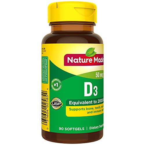 Nature Made Vitamin D3 2000 IU (50 mcg), Dietary Supplement for Bone, Teeth, Muscle Nature Made uk supplements