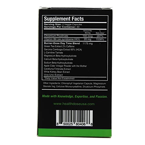 Health Dose Fat Burner AM. Weight Control & Metabolism Boost. For Active Lifestyles. Health Dose uk supplements