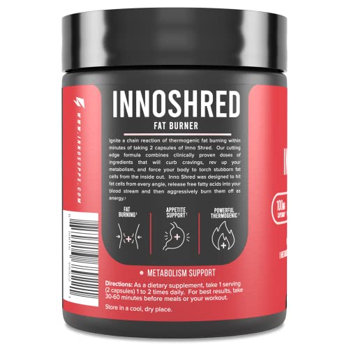 Inno Shred - Day Time Fat Burner | 100mg Capsimax, Grains of Paradise, Organic Caffeine InnoSupps uk supplements