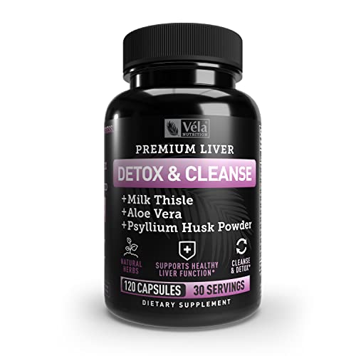 Véla Colon Cleanse & Liver Detox Formula Cleanse - 22 Herbs with Milk Thistle, Turmeric Véla uk supplements