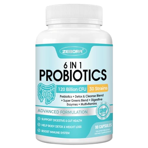 ZEBORA Probiotics for Women-Men Digestive Health with 120 Billion CFUs, Mens-Womens ZEBORA uk supplements