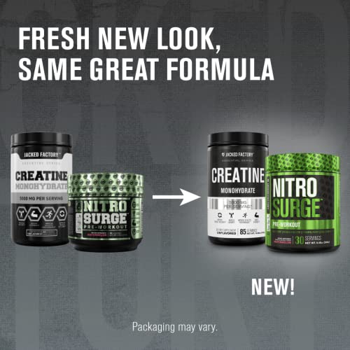 Nitrosurge Pre-Workout & Creatine Monohydrate - Pre Workout Powder With Creatine Jacked Factory uk supplements