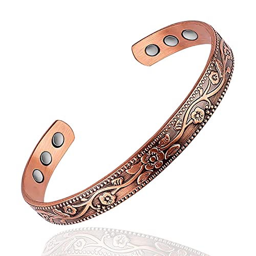 UtenoTureH Magnetic Copper Bracelet for Women for Arthritis, 6.5'' Adjustable Solid Copper Bracelet UtenoTureH uk supplements