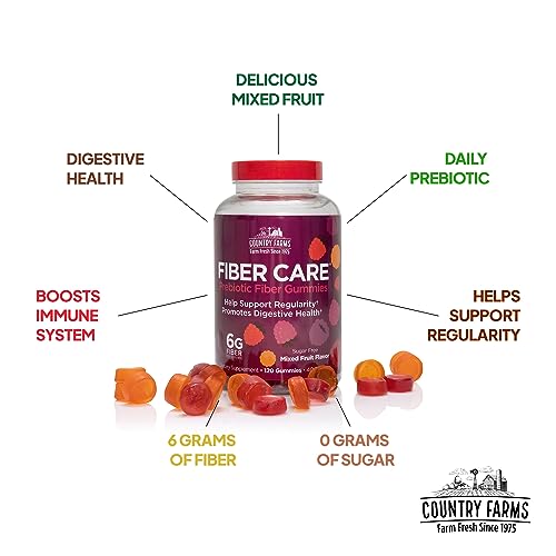 Country Farms Fiber Care Prebiotic Gummies, 6g of Fiber Per Serving, FOS from Beets Country Farms uk supplements
