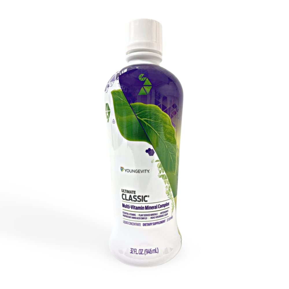 Youngevity Ultimate Classic® - Mega Multi-Vitamin & Mineral Complex - 16 Vitamins, 70+ Minerals, 12+ Amino Acids, Grape Seed, CoQ10, and More - Highly Absorbable Liquid (32 Fl Oz - Pack of 1) Youngevity uk supplements