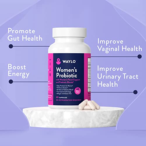 Probiotics for Women | Easy to Swallow Tiny Capsule | with Prebiotics, 60 Billion CFUs Waylo uk supplements