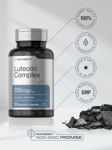 Luteolin Complex with Rutin | 50 Capsules | Vegetarian, Non-GMO & Gluten Free Flavonoid Horbäach uk supplements