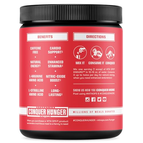 MTN OPS Enduro Nitric Oxide Supplement & Stim-Free Pre Workout - 30 Servings MTN OPS uk supplements