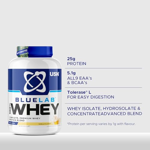 USN Blue Lab Whey Protein Powder: Vanilla - Whey Protein 2kg - Post-Workout USN uk supplements