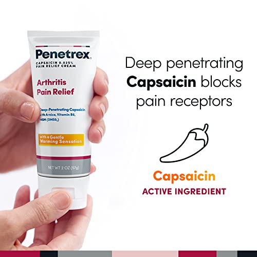 Penetrex Arthritis Warming Pain Relief Cream - Deep Penetrating Capsaicin with Arnica, Vitamin B6 & MSM(DMSO2) - Apply to Hands, Wrists, Feet, Knees, Elbows and Other Affected Areas, 2 oz Penetrex uk supplements