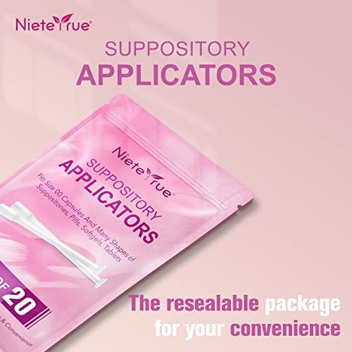 Nieteyrue 20-Packs Suppository Applicators for Women, Disposable, Individually Wrapped Nieteyrue uk supplements