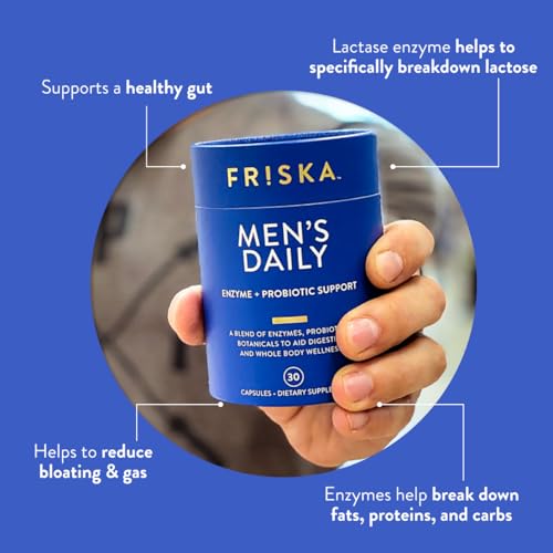 FRISKA Men’s Daily Digestive Enzyme and Probiotics Supplement, Natural Support FR!SKA uk supplements