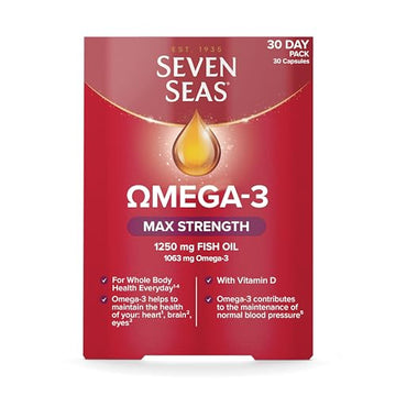 Seven Seas Omega-3 Fish Oil, Max Strength, Omega 3 + Vitamin D For Whole Body Health Seven Seas uk supplements
