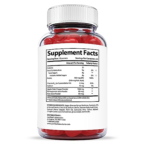 Justified Laboratories Luxe Keto ACV Gummies 1000MG with Pomegranate Juice Beet Root Justified Laboratories uk supplements