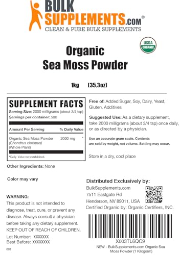 BULKSUPPLEMENTS.COM Organic Irish Sea Moss Powder - Sea Moss Supplement BULKSUPPLEMENTS.COM uk supplements