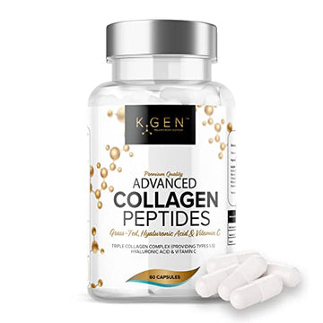 Pure Collagen Supplements Capsules Grass Fed Advanced Multi Collagen Peptides K GEN rejuvenation nutrition uk supplements