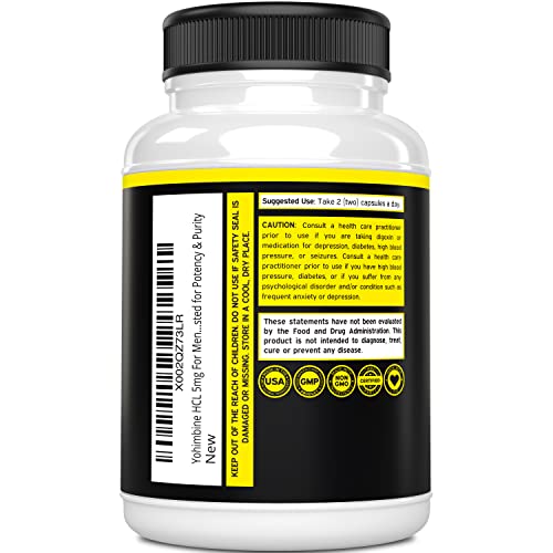 Yohimbine HCL 5mg For Men and Women (270 Capsules) - More Potent Than Yohimbe DORADO NUTRITION uk supplements