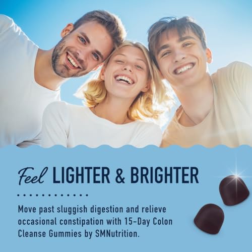 15 Day Colon Cleanse & Detox Gummies | Occasional Constipation & Bloating Relief SMNutrition uk supplements