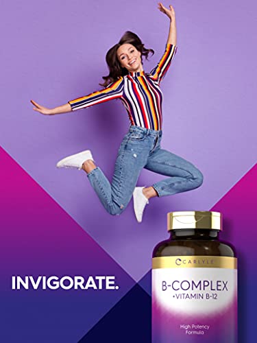 Carlyle B Complex Vitamin with B12 | 300 Tablets | High Potency Formula | Vegetarian Carlyle uk supplements