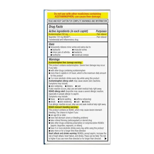GoodSense Dual Action Acetaminophen and Ibuprofen (NSAID) Tablets, 250 mg/125 mg, Back Pain, 144 Count GoodSense uk supplements