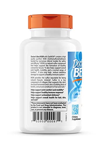 Doctor's Best MSM with OptiMSM, Non-GMO, Gluten Free, Joint Support, 1500 mg Doctor's BEST uk supplements