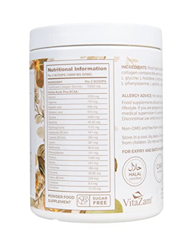 Vitazam Fine Diamond Bovine Collagen Powder - Hydrolyzed Type 1 & 3 Collagen Powder Protein VitaZam uk supplements