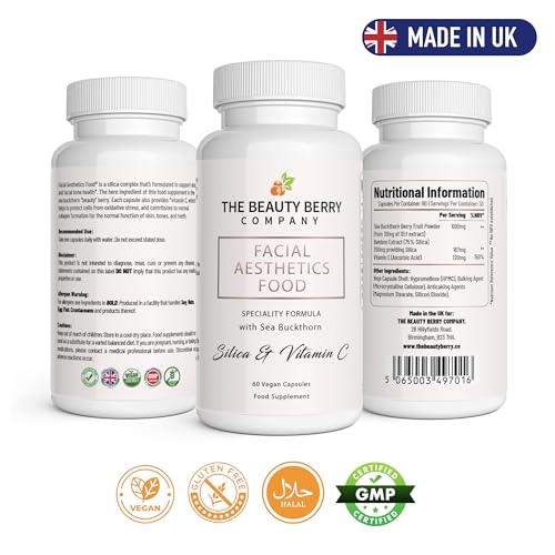 Vegan Collagen Skin Health Supplement for Women & Men, with Sea Buckthorn Berry, Bamboo Silica The Beauty Berry Company uk supplements