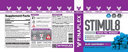 FINAFLEX STIMUL8 Original Super Pre-Workout, Blue Raspberry - Energy, Strength FINAFLEX uk supplements