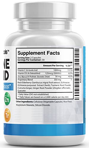 Immune Defense Support Supplement 8 in 1 w/Zinc 50mg Quercetin, VIT C Clean Nutraceuticals uk supplements