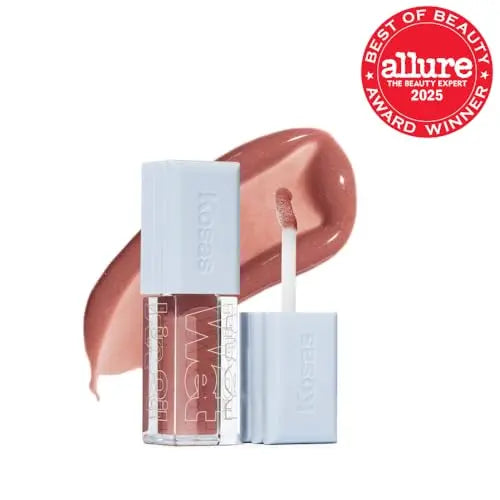 Kosas Wet Lip Oil Gloss - Hydrating Lip Plumping Treatment with Hyaluronic Acid & Peptides, Non-Sticky Finish (Unbuttoned) Kosas uk supplements