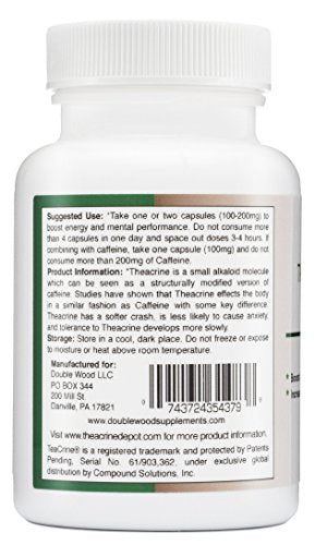 Theacrine (Teacrine) 100 Mg, 60 Capsules - Energy and Focus Supplement (Similar to Caffe Double Wood Supplements uk supplements