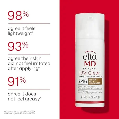 EltaMD UV Clear Tinted Sunscreen for Face, SPF 46 with Zinc Oxide, Oil-Free, Dermatologist Recommended, For Acne-Prone Sensitive Skin, 1.7 oz EltaMD uk supplements