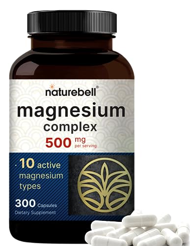NatureBell Magnesium Complex Supplement 500mg, 300 Capsules | 10 Active Forms NatureBell uk supplements