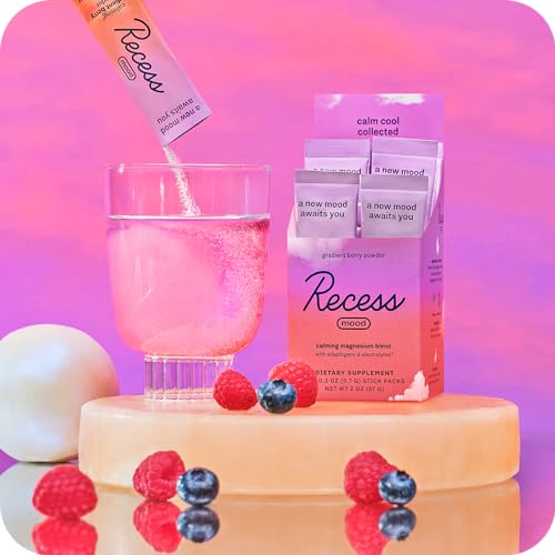 Recess Mood Powder, Calming Magnesium L-Threonate Blend with Passion Flower Drink Recess Inc. uk supplements