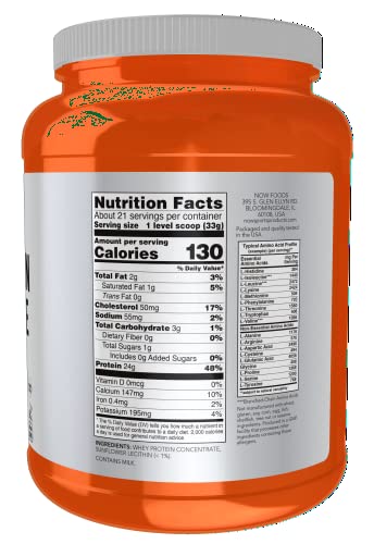NOW Sports Nutrition, Whey Protein Concentrate, 24 g With BCAAs, Unflavored Powder NOW uk supplements