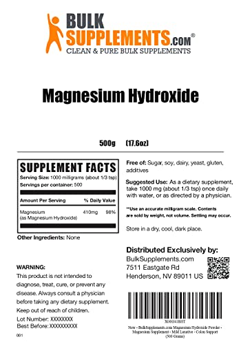 BulkSupplements.com Magnesium Hydroxide Powder - Magnesium Supplement BULKSUPPLEMENTS.COM uk supplements