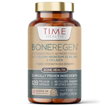 Bone Regen® – Osteo Support – Bone Strength, Density & Fracture Repair – with Calcium, Magnesium, Vitamin D3, K2, Zinc & Collagen Time Health uk supplements