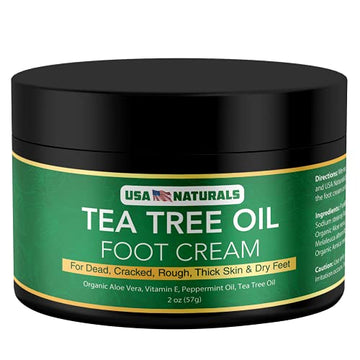 Tea Tree Oil Foot Cream For Dry Cracked Heels Repair - Natural Foot Cream For Dry Cracke USA Naturals uk supplements