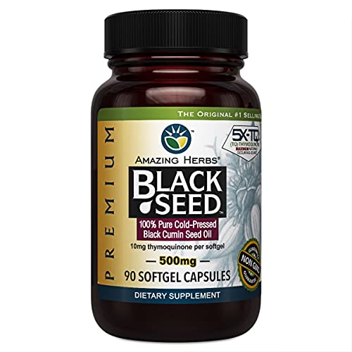 Amazing Herbs Premium Black Seed Oil Capsules - Cold Pressed Nigella Sativa Aids Amazing Herbs uk supplements