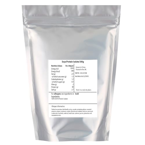 SOYA Protein Isolate (90% Protein) 500g by Hatton Hill, Unflavoured, Vegan Protein Shake Hatton Hill uk supplements