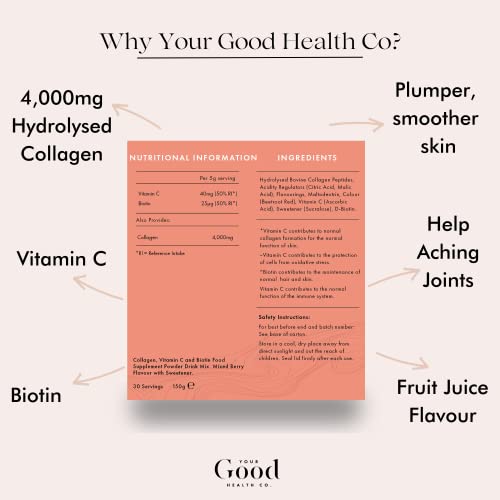 Your Good Health Co. – Your Beauty Premium Collagen Powder, Mixed Berry Your Good Health Co. uk supplements
