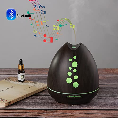 TGE Unique 400ML Essential Oil Diffuser for Essential Oils Bluetooth Music Speaker with Remote 7 Color LED Generic uk supplements