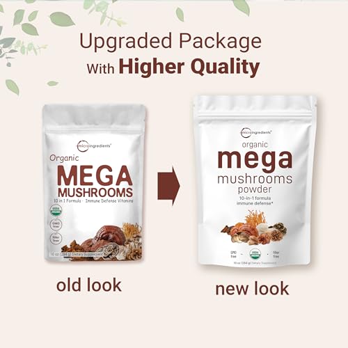 Sustainably US Grown, Organic Mega Mushroom 10 in 1 Complex Formula Powder Micro Ingredients uk supplements
