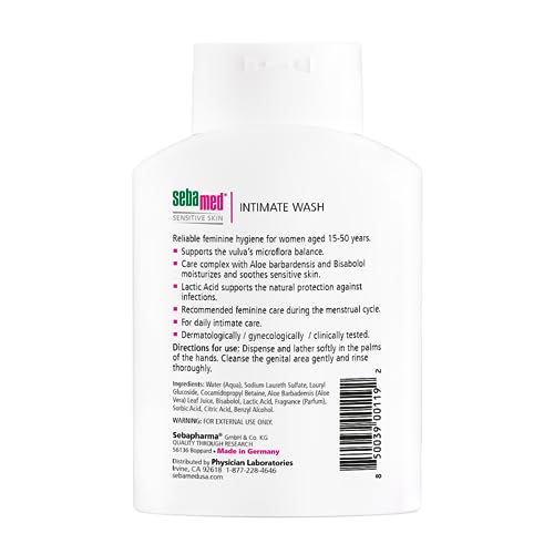 SEBAMED Feminine Intimate Wash pH 3.8 for Microflora Balance with Aloe Vera Mild Organic Based Daily SEBAMED uk supplements