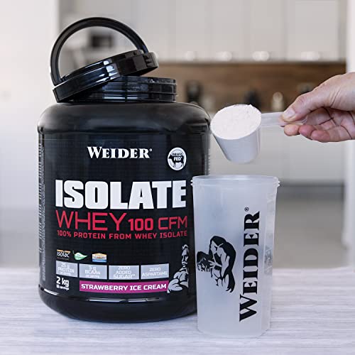 Weider Isolate Whey 100 CFM (2kg) Strawberry Ice Cream Flavour. Protein Powder with 25g Proteins Weider uk supplements