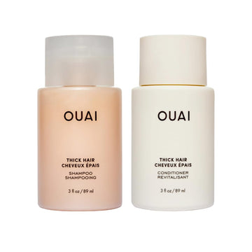 OUAI Thick Hair Shampoo & Conditioner Set, Travel Size - Moisturizing Shampoo & Conditioner - With Keratin, Marshmallow Root, Shea Butter & Avocado Oil - Sulfate, Paraben & Phthalate Free (3 Oz) OUAI uk supplements