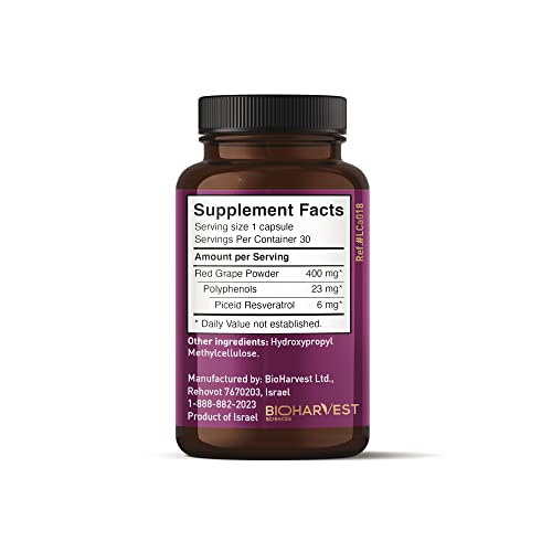 VINIA 12-Hour Sustained Release Piceid Resveratrol Supplement. Nitric Oxide Supplement VINIA uk supplements
