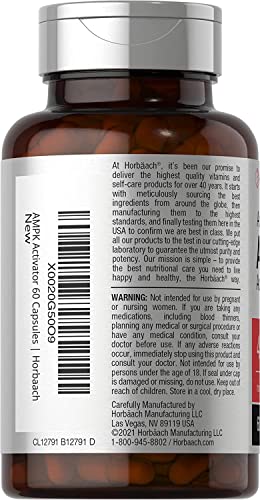 AMPK Metabolic Activator 450 mg | 60 Capsules | Non-GMO, Gluten Free | Jiaogulan Gynostemma Horbäach uk supplements